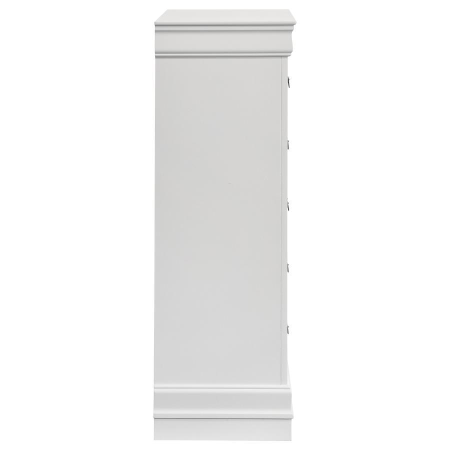 Louis Philippe - 5 - Drawer Bedroom Chest - White Accent Chest modern furniture Contempo Furniture
