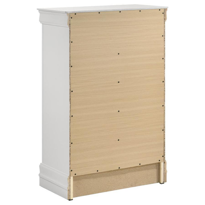 Louis Philippe - 5 - Drawer Bedroom Chest - White Accent Chest modern furniture Contempo Furniture