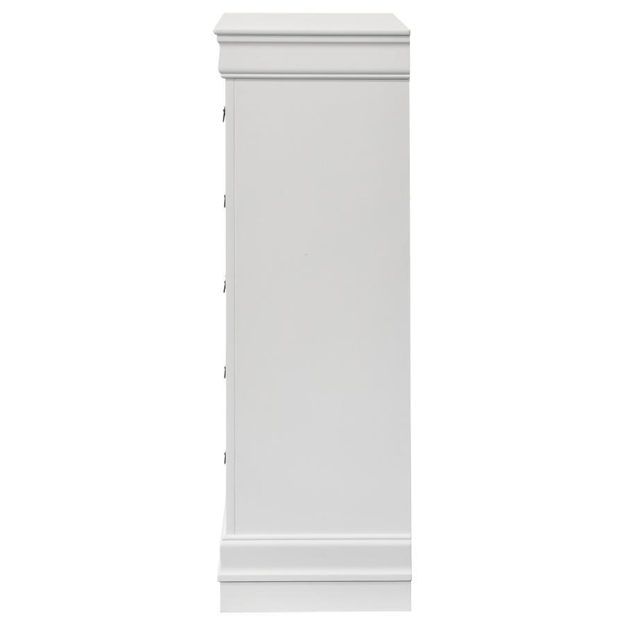 Louis Philippe - 5 - Drawer Bedroom Chest - White Accent Chest modern furniture Contempo Furniture
