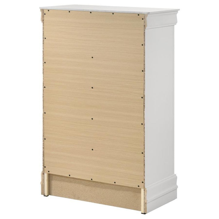 Louis Philippe - 5 - Drawer Bedroom Chest - White Accent Chest modern furniture Contempo Furniture