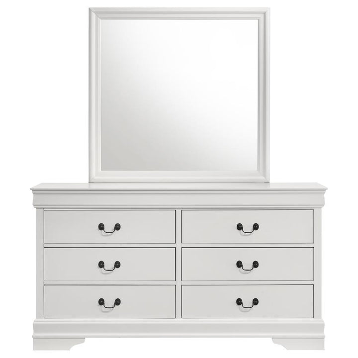 Louis Philippe - 6 - Drawer Dresser And Mirror - White Dresser &amp; Mirror modern furniture Contempo Furniture