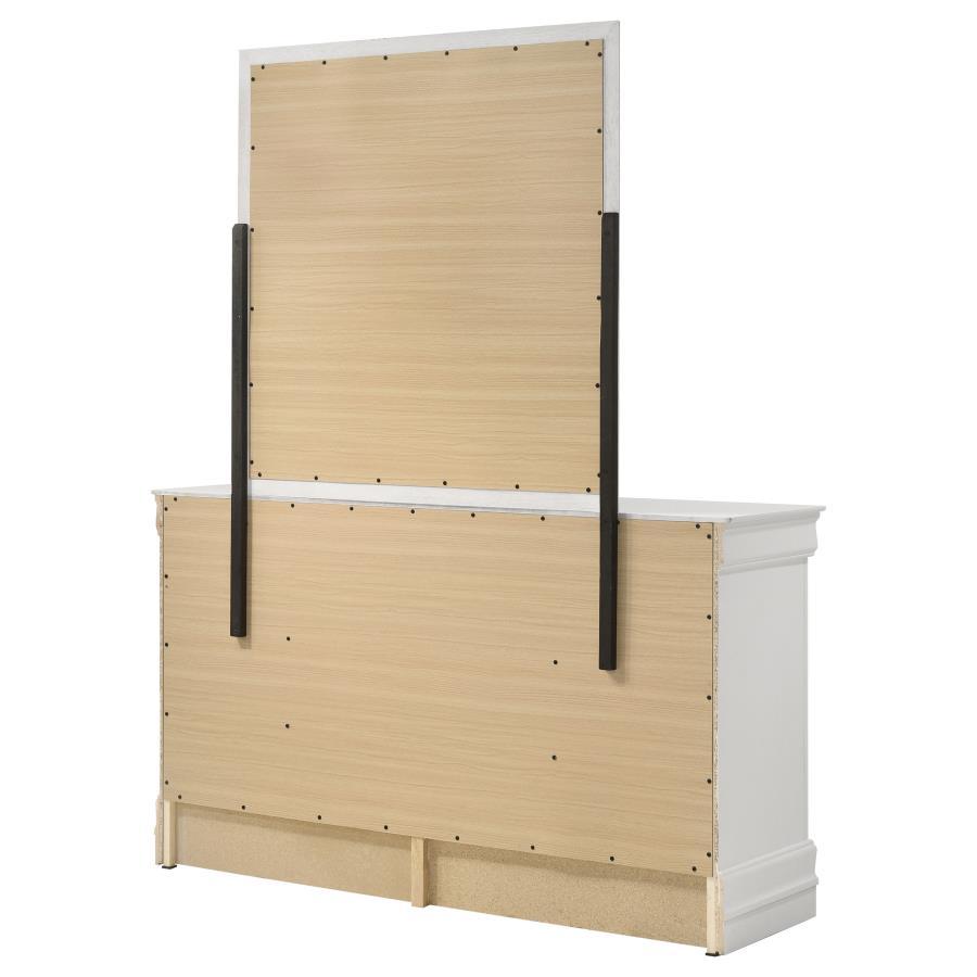 Louis Philippe - 6 - Drawer Dresser And Mirror - White Dresser & Mirror modern furniture Contempo Furniture