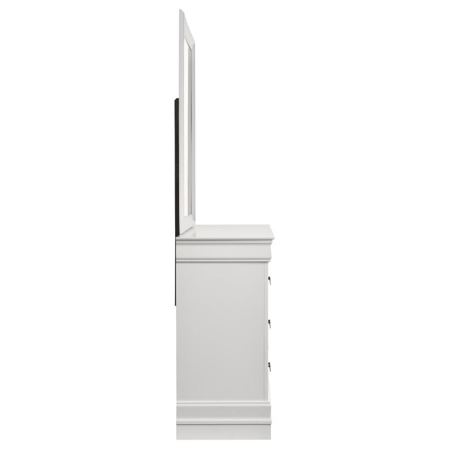 Louis Philippe - 6 - Drawer Dresser And Mirror - White Dresser & Mirror modern furniture Contempo Furniture