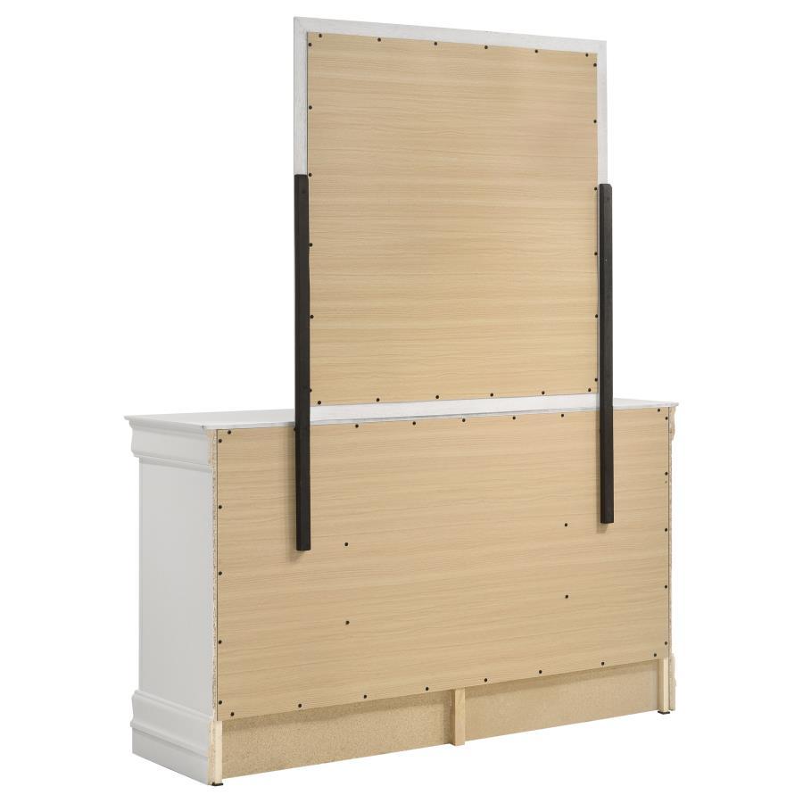 Louis Philippe - 6 - Drawer Dresser And Mirror - White Dresser & Mirror modern furniture Contempo Furniture