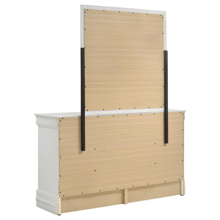Louis Philippe - 6 - Drawer Dresser And Mirror - White Dresser &amp; Mirror modern furniture Contempo Furniture
