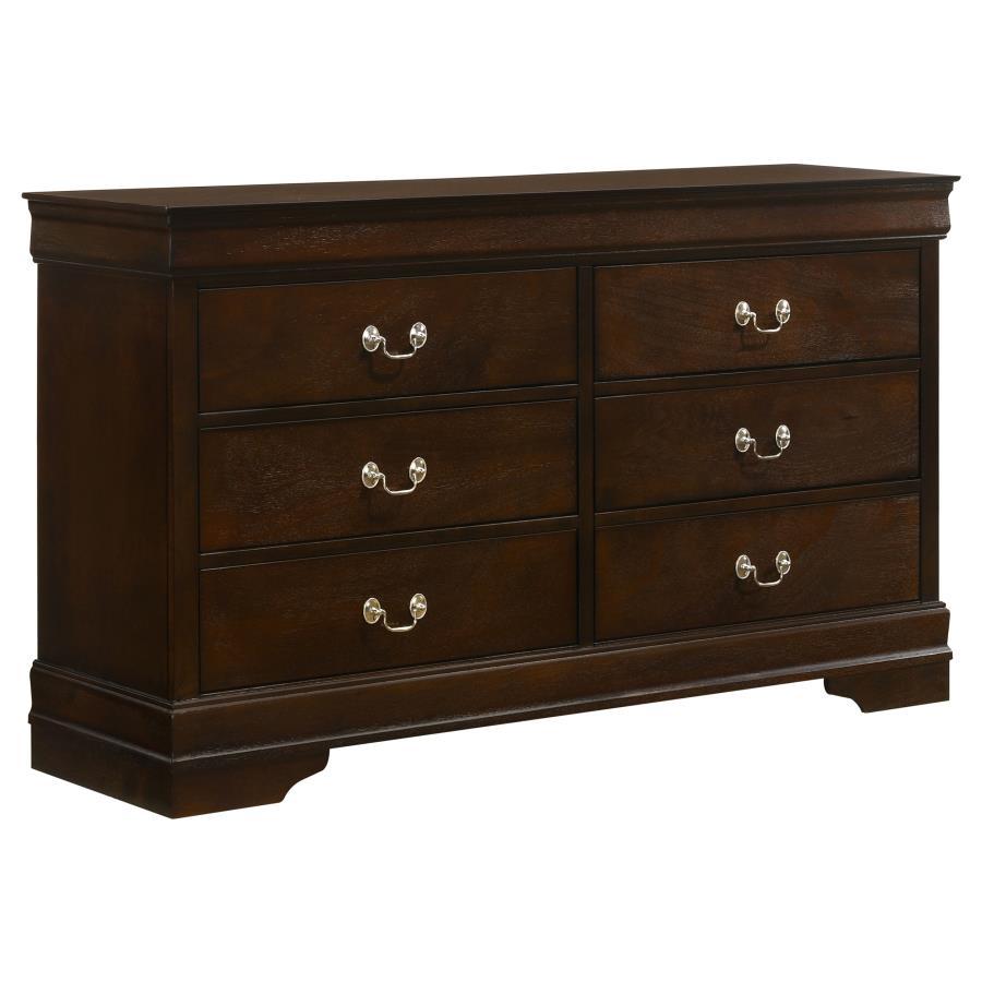 Louis Philippe - 6 - Drawer Dresser - Cappuccino Dressers modern furniture Contempo Furniture