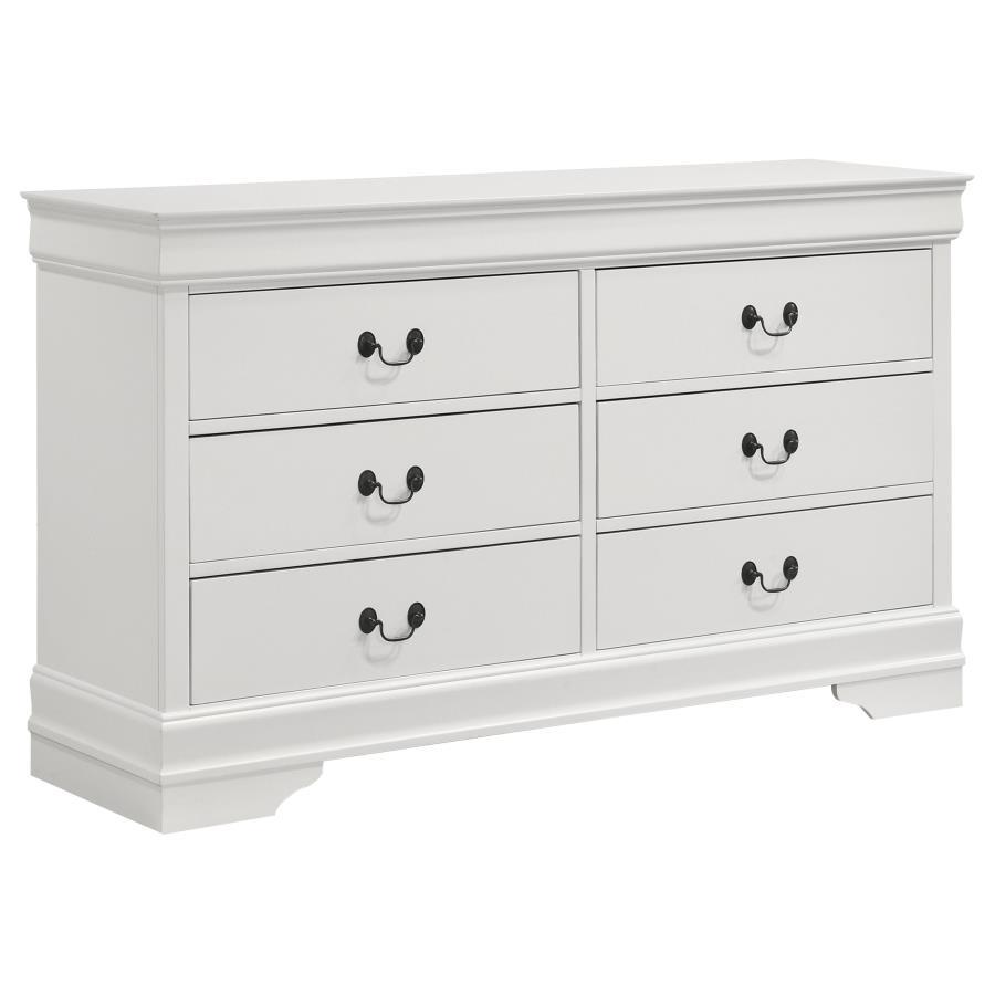 Louis Philippe - 6 - Drawer Dresser - White Dressers modern furniture Contempo Furniture