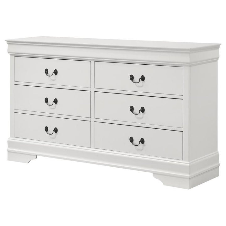 Louis Philippe - 6 - Drawer Dresser - White Dressers modern furniture Contempo Furniture