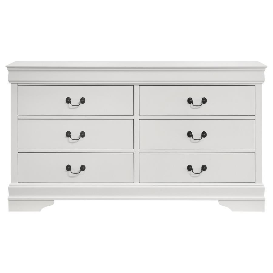 Louis Philippe - 6 - Drawer Dresser - White Dressers modern furniture Contempo Furniture