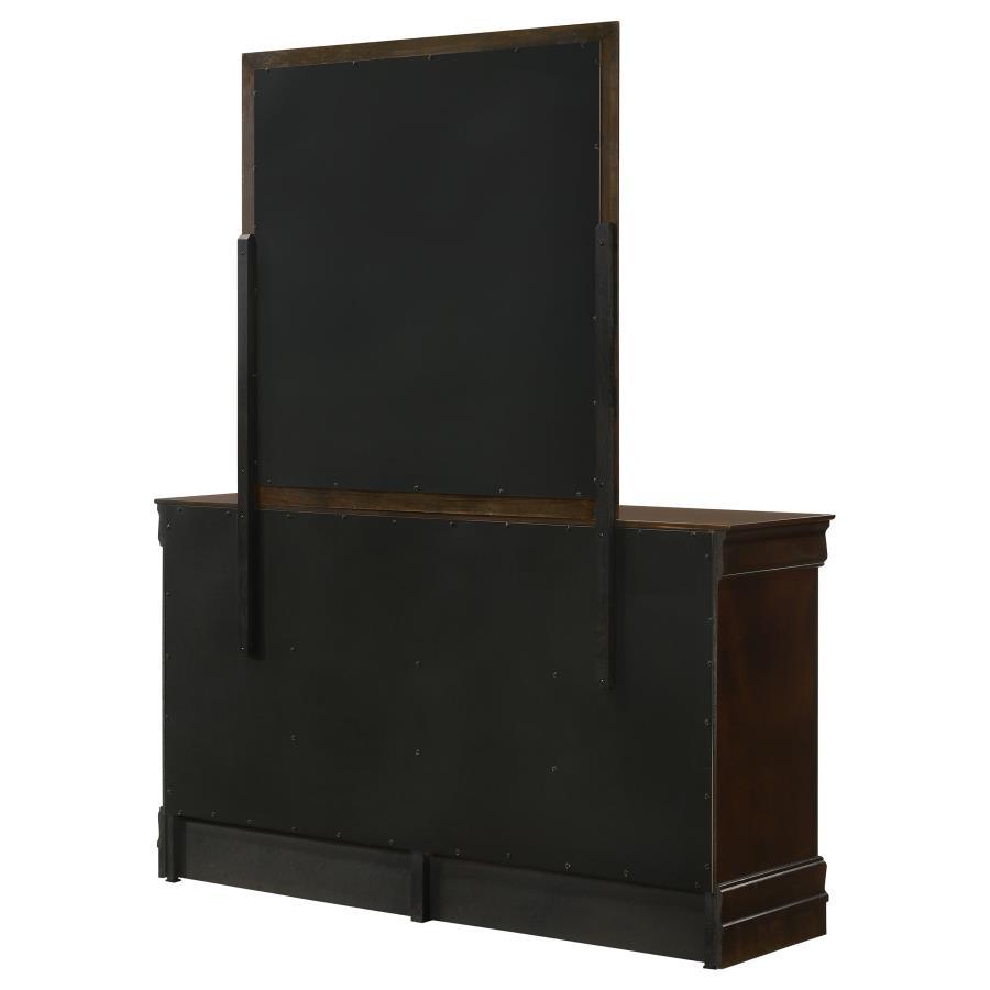Louis Philippe - 6 - Drawer Dresser With Mirror - Cappuccino Dresser & Mirror modern furniture Contempo Furniture