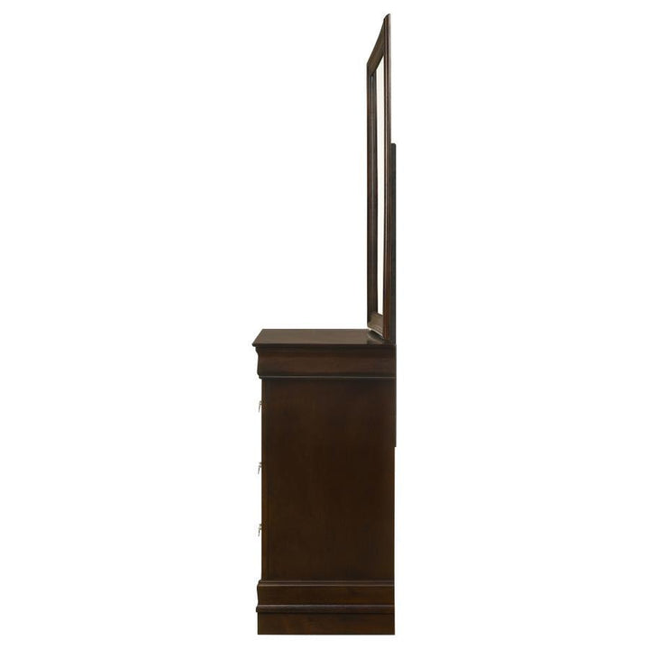Louis Philippe - 6 - Drawer Dresser With Mirror - Cappuccino Dresser &amp; Mirror modern furniture Contempo Furniture