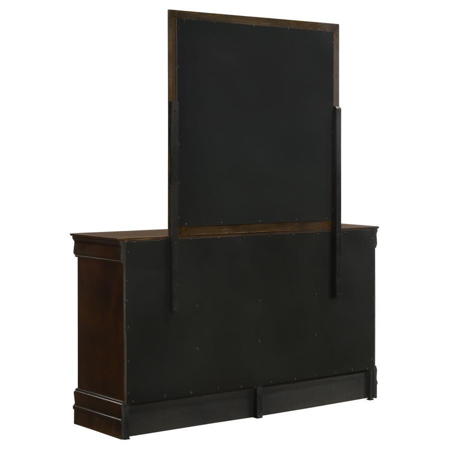 Louis Philippe - 6 - Drawer Dresser With Mirror - Cappuccino Dresser & Mirror modern furniture Contempo Furniture