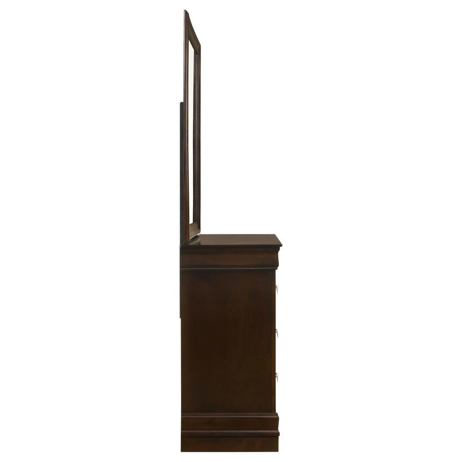 Louis Philippe - 6 - Drawer Dresser With Mirror - Cappuccino Dresser & Mirror modern furniture Contempo Furniture