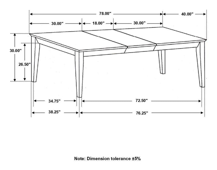 Louise - Rectangular Extension Leaf Dining Table - Black Dining Table with Extension modern furniture Contempo Furniture