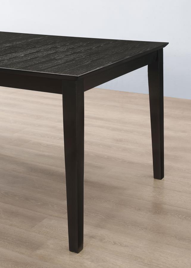 Louise - Rectangular Extension Leaf Dining Table - Black Dining Table with Extension modern furniture Contempo Furniture
