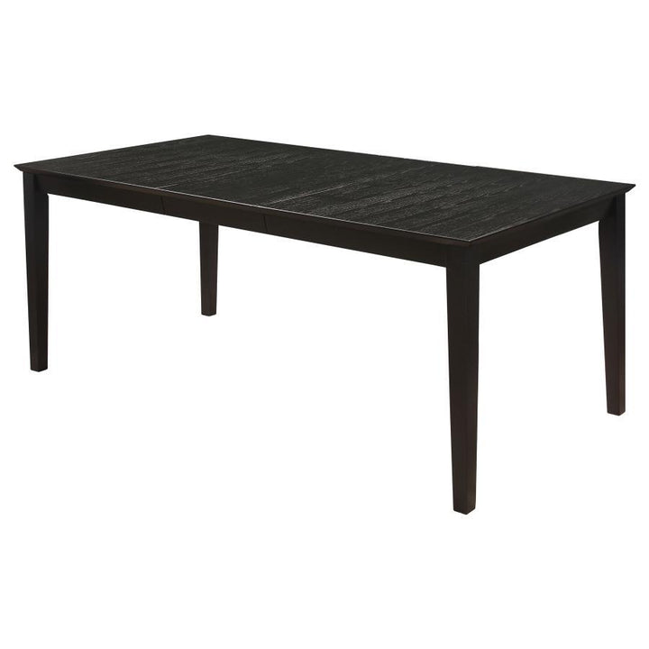 Louise - Rectangular Extension Leaf Dining Table - Black Dining Table with Extension modern furniture Contempo Furniture