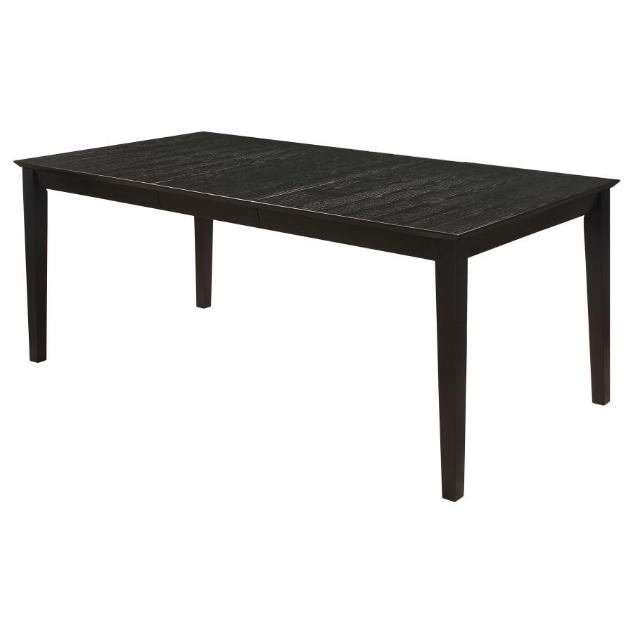 Louise - Rectangular Extension Leaf Dining Table - Black Dining Table with Extension modern furniture Contempo Furniture