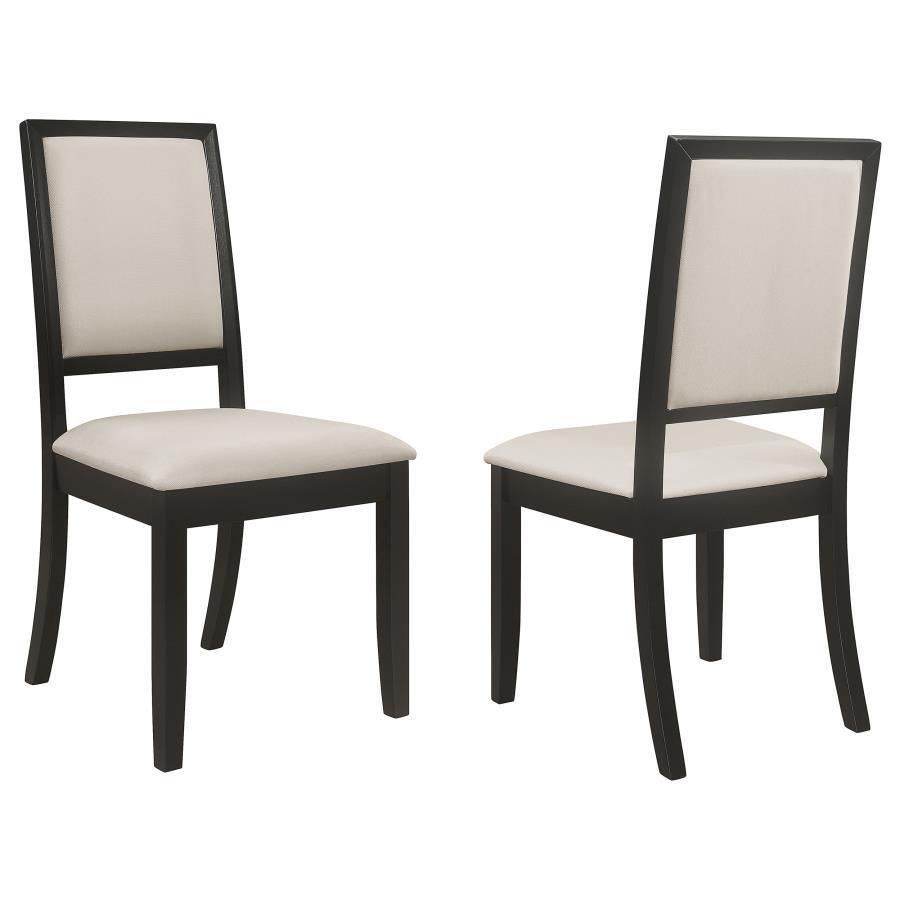 Louise - Upholstered Wood Dining Side Chairs (Set of 2) - Black Chair Set modern furniture Contempo Furniture