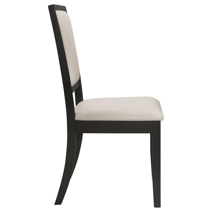 Louise - Upholstered Wood Dining Side Chairs (Set of 2) - Black Chair Set modern furniture Contempo Furniture