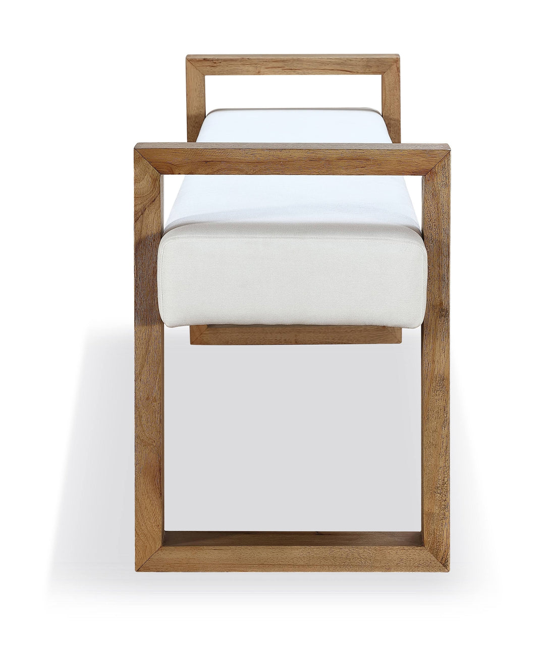 Modus Furniture Jvlh71 One Modern Coastal Sled Leg Upholstered Dining Bench In White Pearl And Bisque