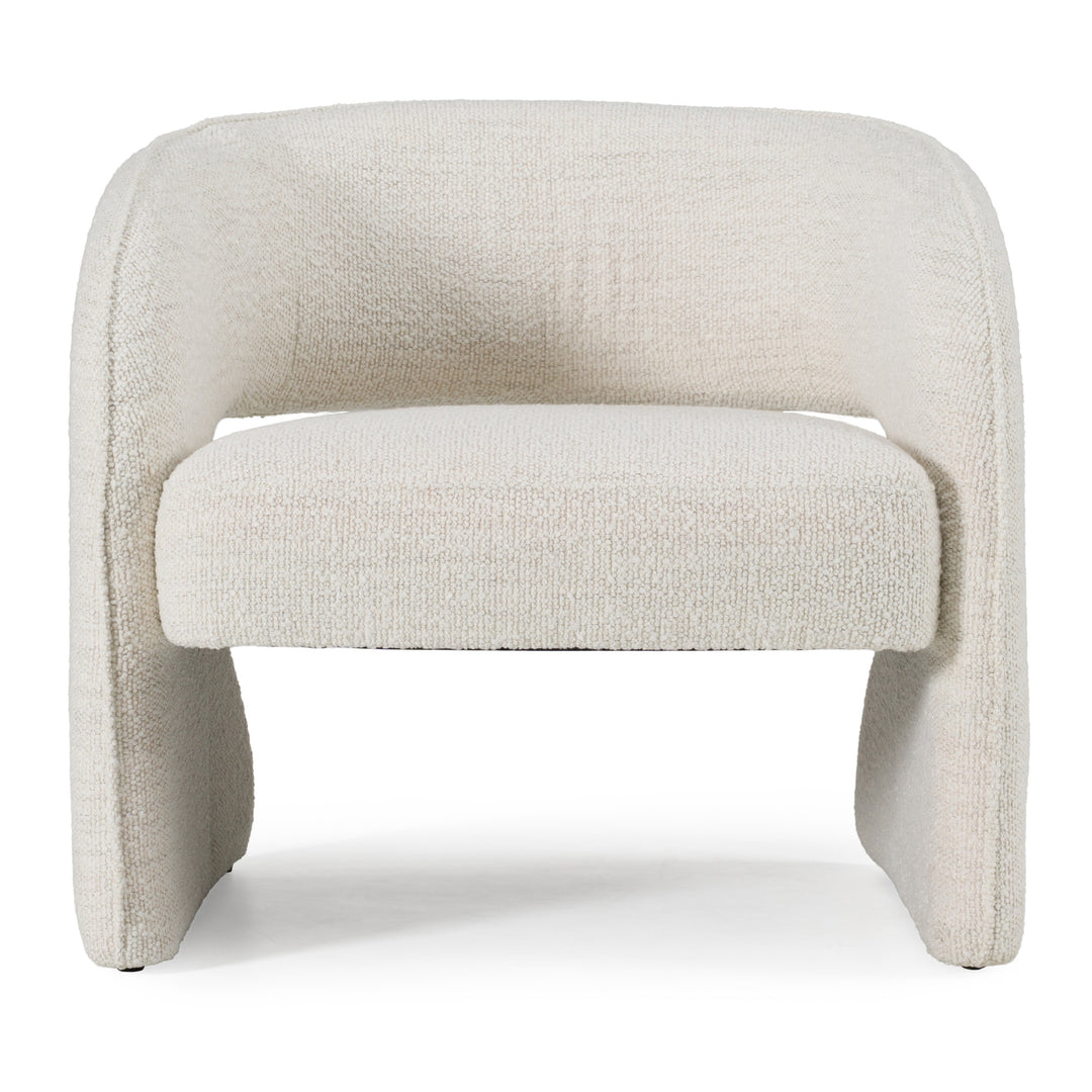 Luby  Modern Cream Fabric Accent Chair
