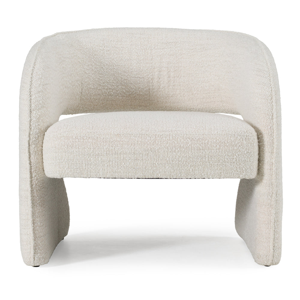 Luby - Modern Cream Fabric Accent Chair - View 3