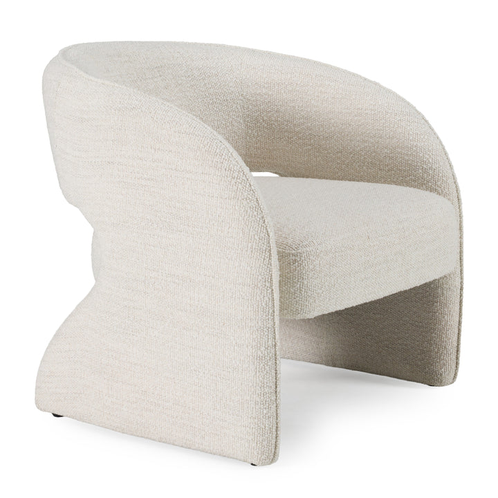Luby  Modern Cream Fabric Accent Chair