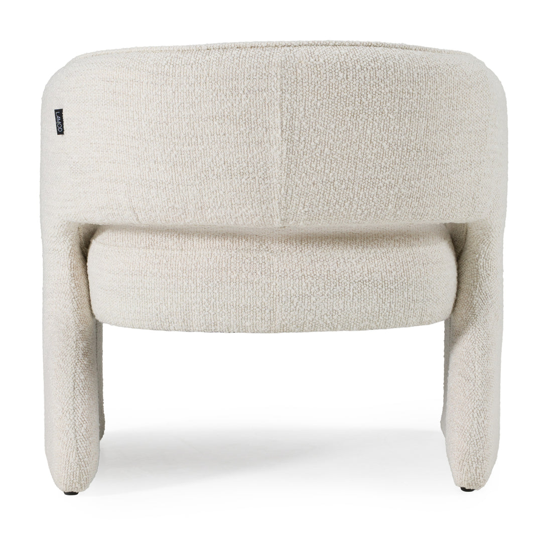 Luby  Modern Cream Fabric Accent Chair