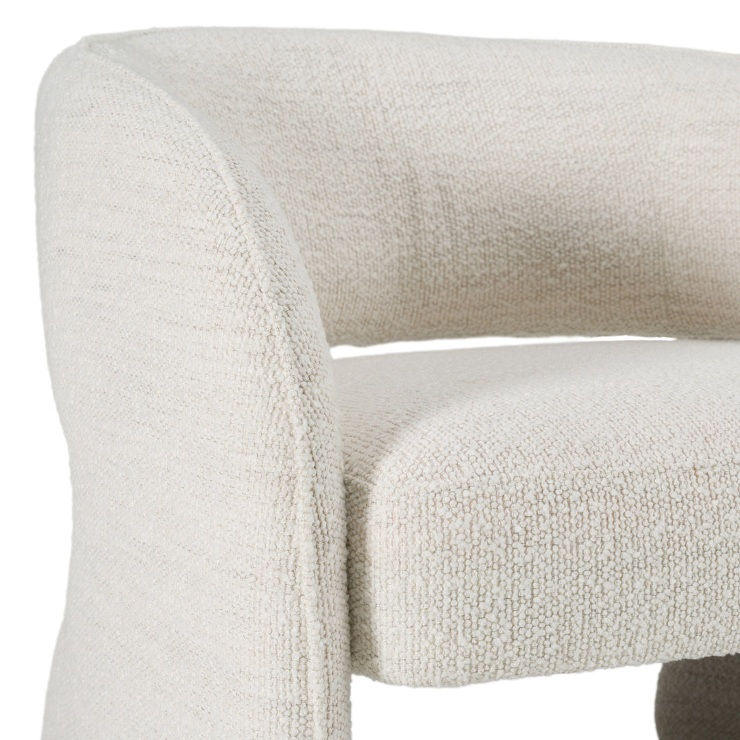 Luby  Modern Cream Fabric Accent Chair