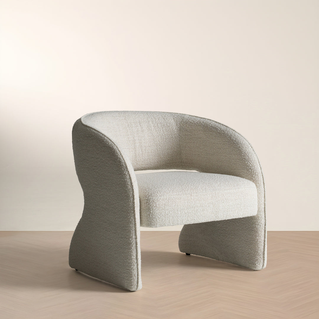 Luby - Modern Cream Fabric Accent Chair