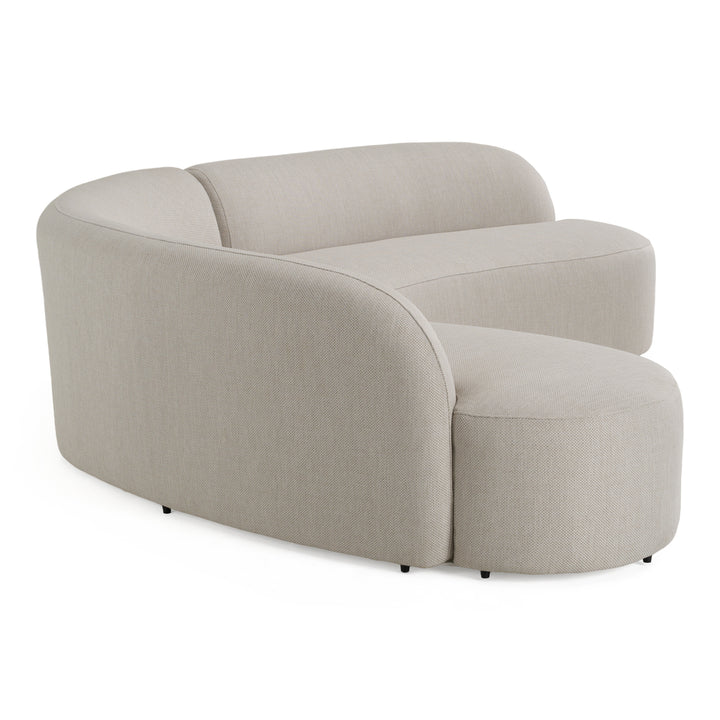 Lucena - Outdoor Oyster Olefin Fabric Curved Sectional Sofa