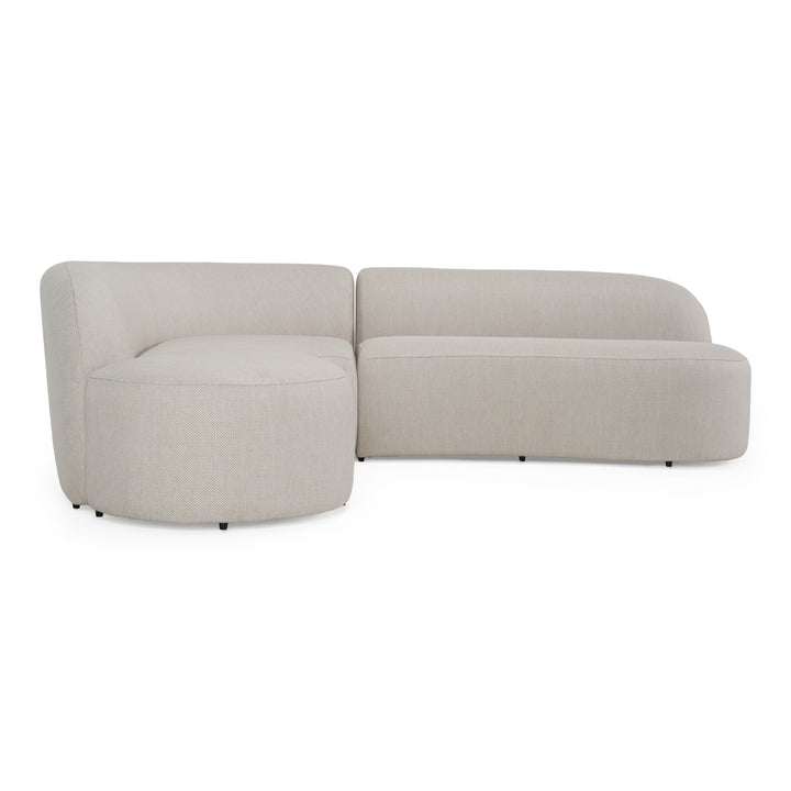 Lucena - Outdoor Oyster Olefin Fabric Curved Sectional Sofa