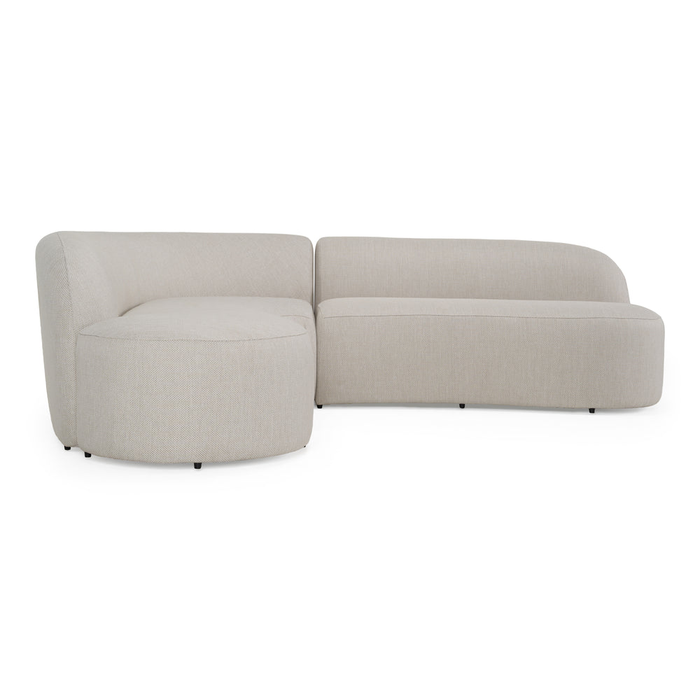 Lucena - Outdoor Oyster Olefin Fabric Curved Sectional Sofa - View 4