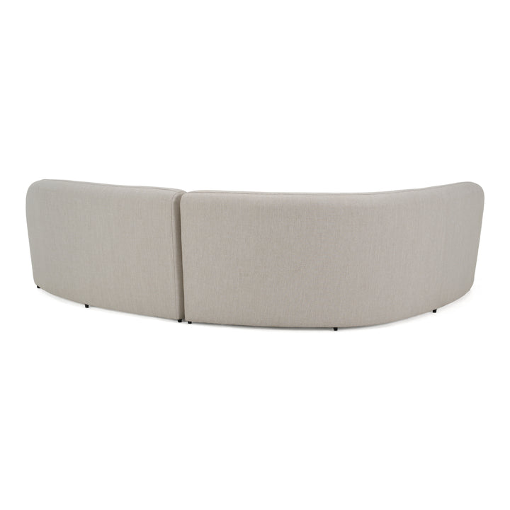 Lucena - Outdoor Oyster Olefin Fabric Curved Sectional Sofa
