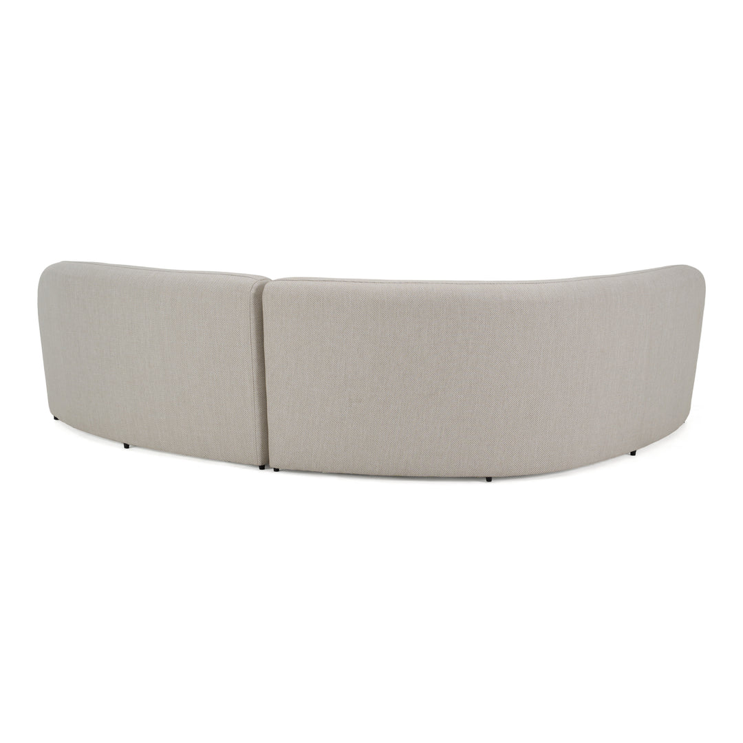 Lucena - Outdoor Oyster Olefin Fabric Curved Sectional Sofa
