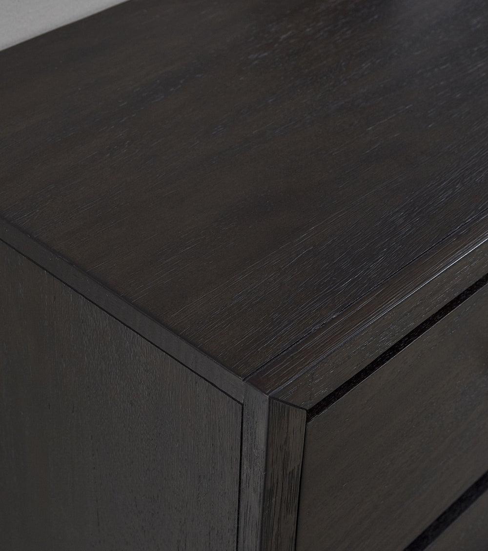 Lucerne Five - Drawer Metal Leg Chest in Vintage Coffee Chest modern furniture Contempo Furniture