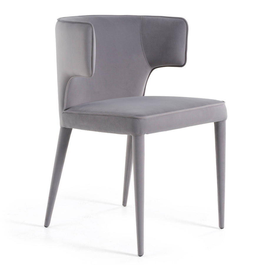 Lucero - Modern Grey Velvet Arm Dining Chair