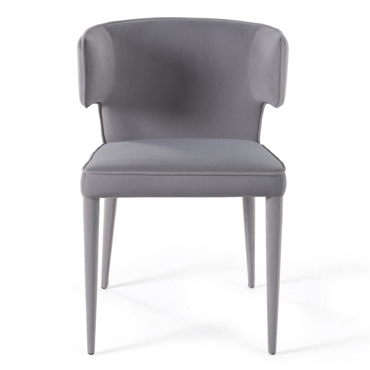 Lucero - Modern Grey Velvet Arm Dining Chair - View 2