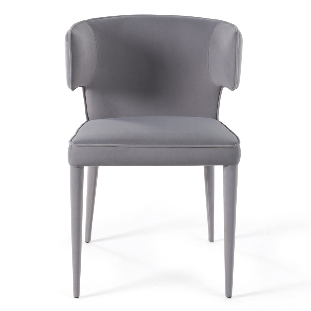 Lucero  Modern Grey Velvet Arm Dining Chair