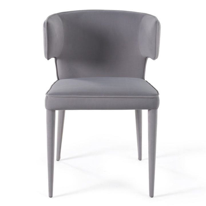 Lucero  Modern Grey Velvet Arm Dining Chair