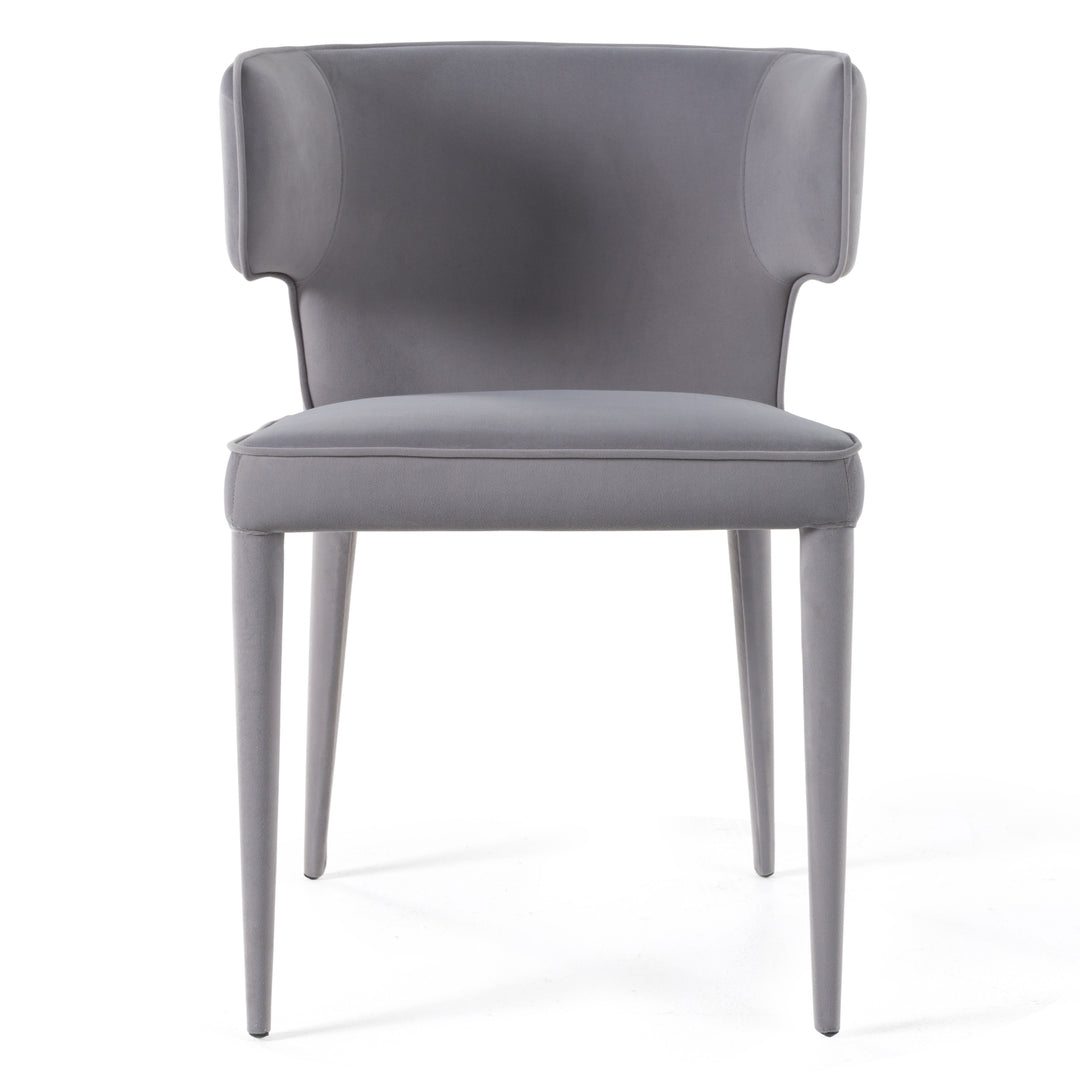 Lucero  Modern Grey Velvet Arm Dining Chair