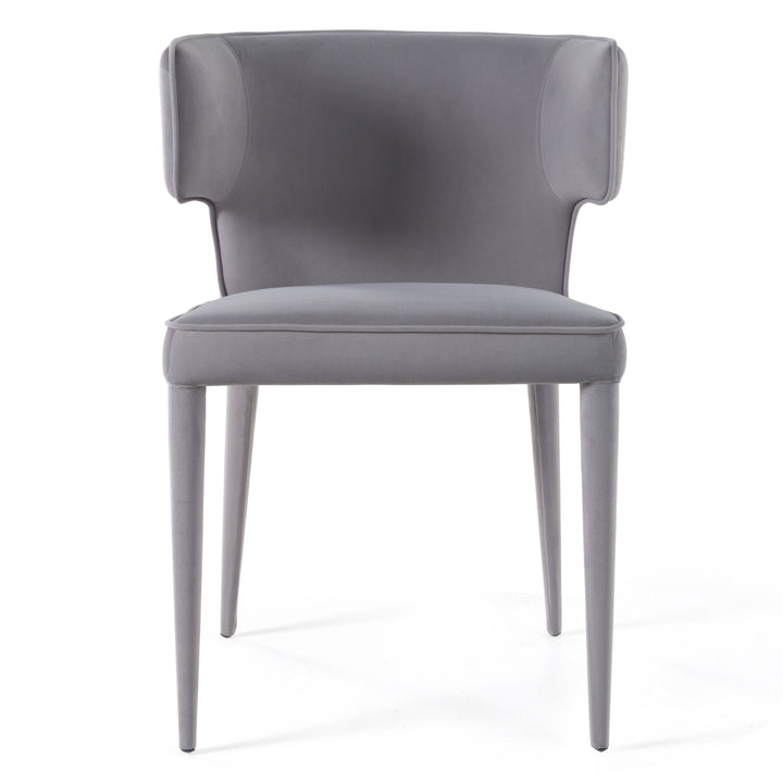 Lucero  Modern Grey Velvet Arm Dining Chair