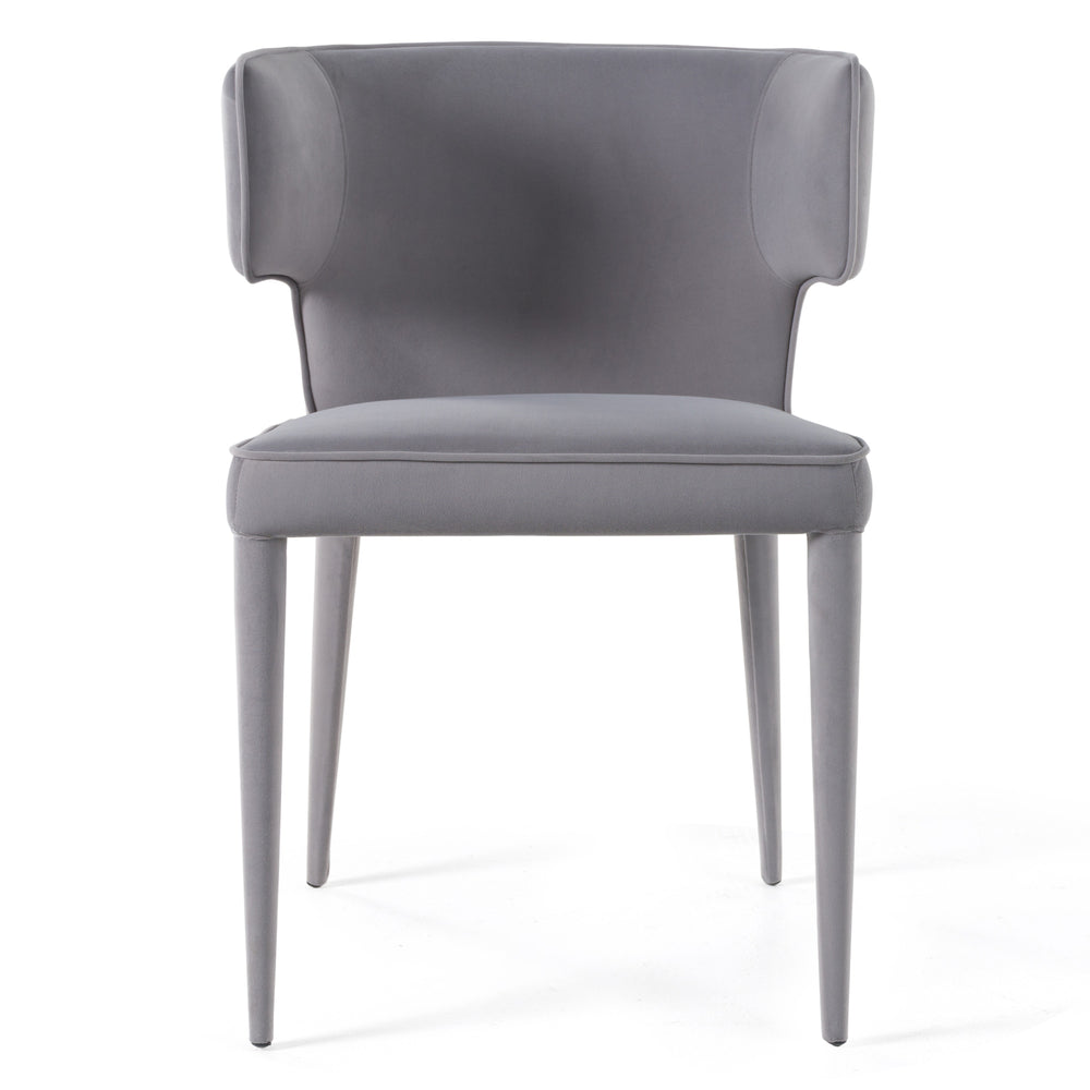 Lucero - Modern Grey Velvet Arm Dining Chair - View 3