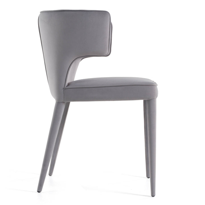 Lucero  Modern Grey Velvet Arm Dining Chair