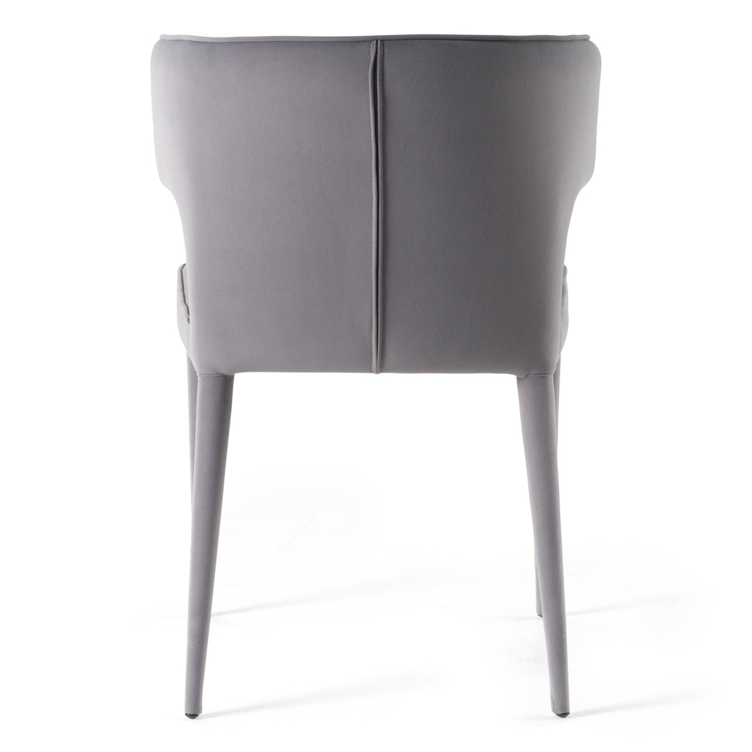 Lucero  Modern Grey Velvet Arm Dining Chair
