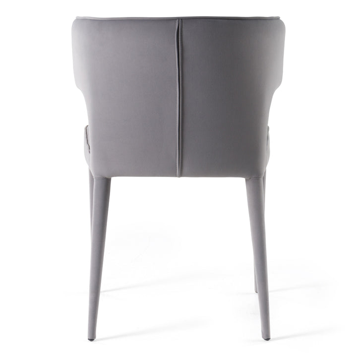 Lucero  Modern Grey Velvet Arm Dining Chair