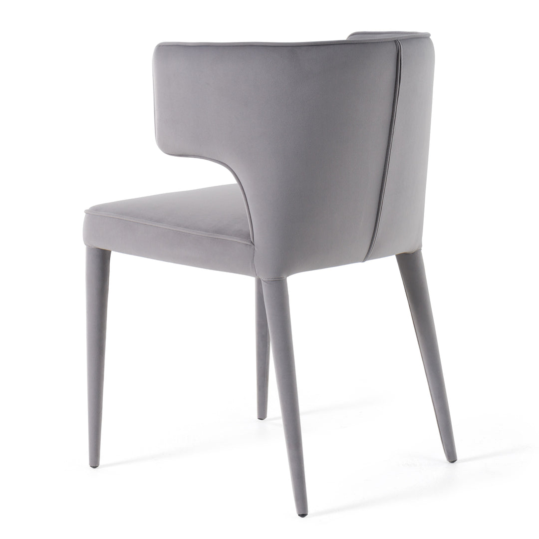 Lucero  Modern Grey Velvet Arm Dining Chair