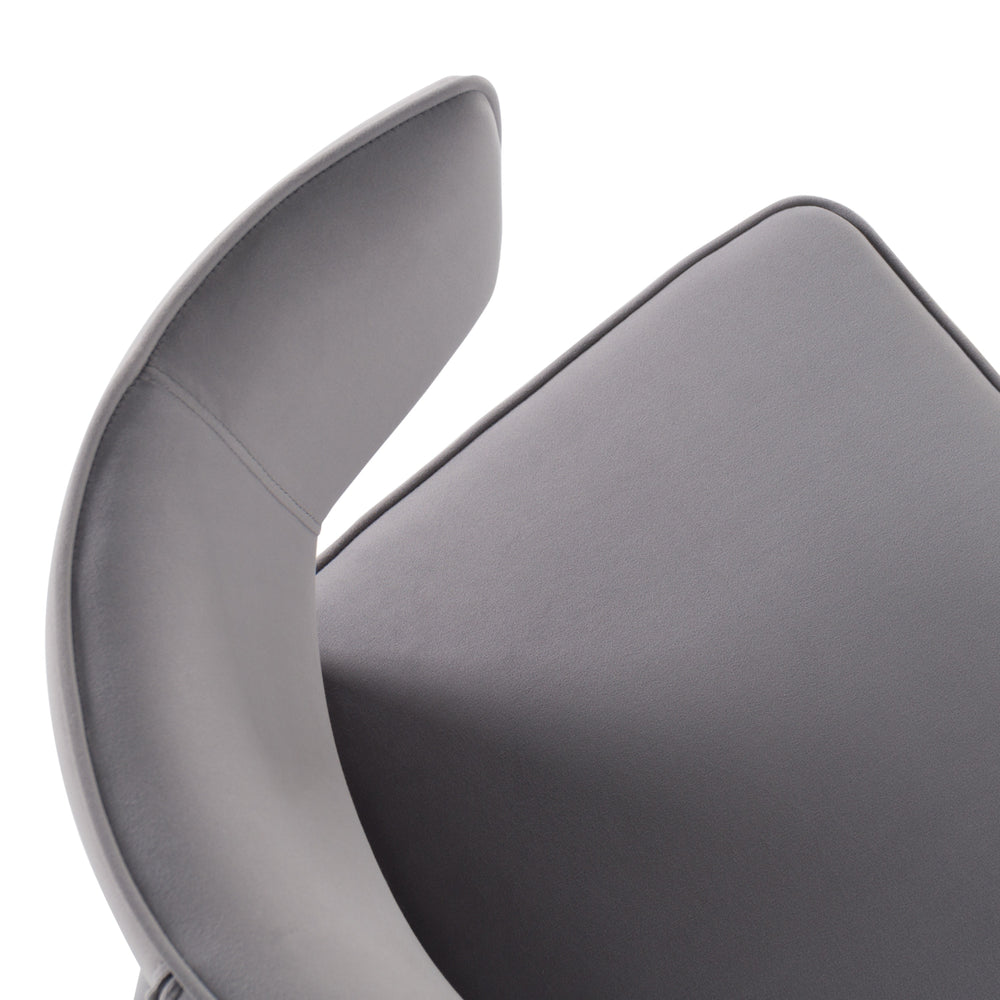 Lucero - Modern Grey Velvet Arm Dining Chair - View 7