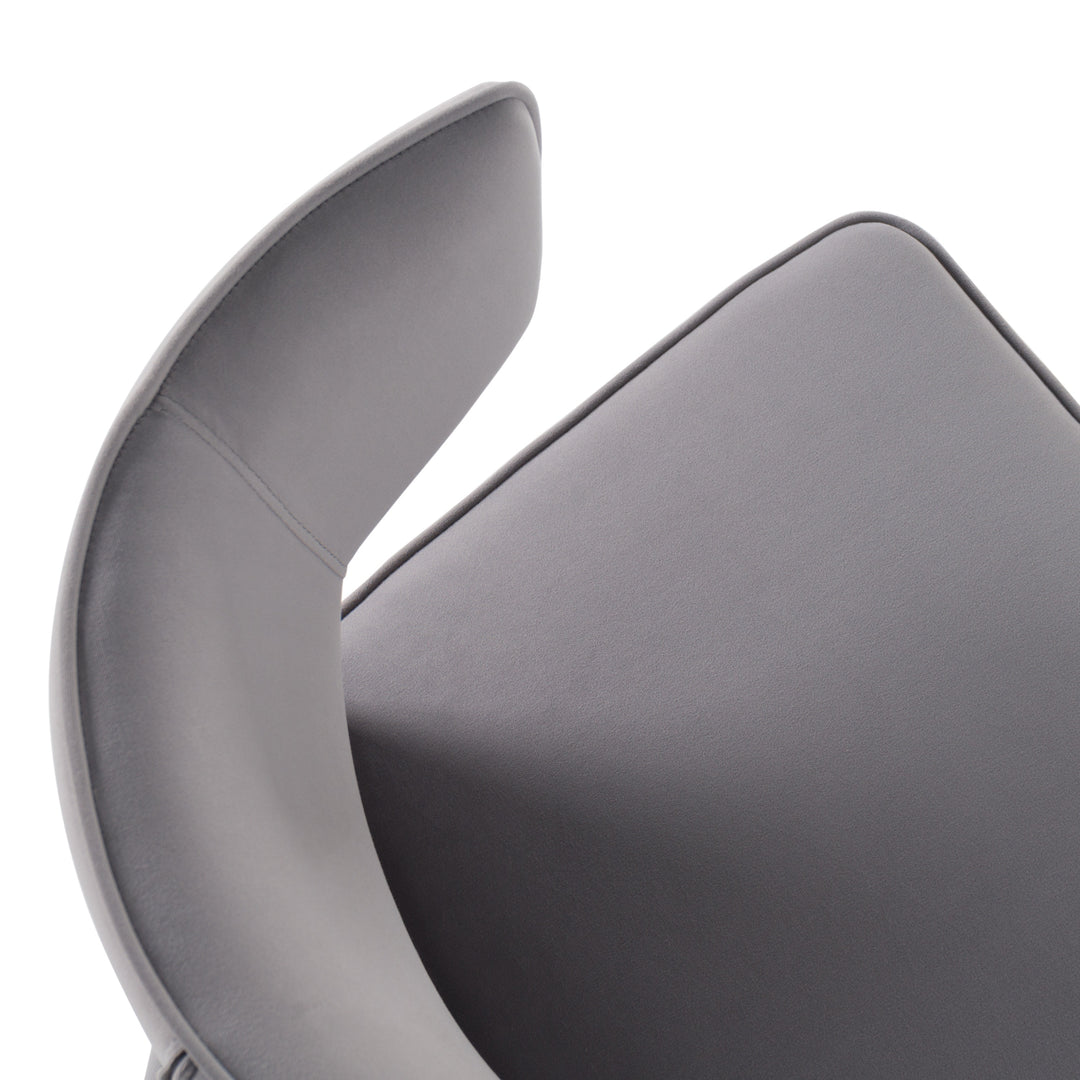 Lucero  Modern Grey Velvet Arm Dining Chair