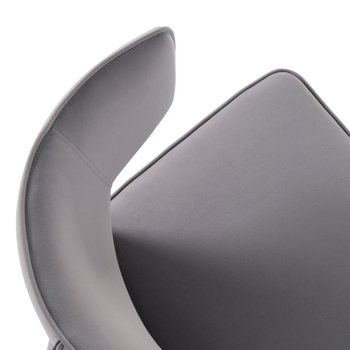 Lucero  Modern Grey Velvet Arm Dining Chair